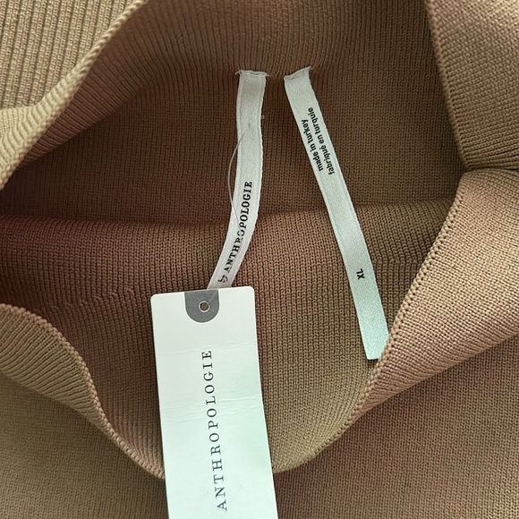 NWT Anthropologie Mock Neck Tan Mini Dress XL - Picture 13 of 16
